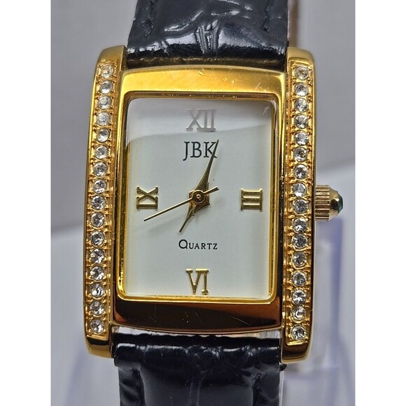 Camrose And Kross JBK Jackie Kennedy Gold Tone Crystal Tank Watch New Battery - Picture 4 of 11